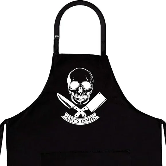 Skull and Crossbones Grilling Apron and Napkin Set - Picture 3 of 6